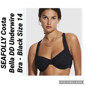 SEAFOLLY Costa Bella DD Underwire Bra - Black Size 14